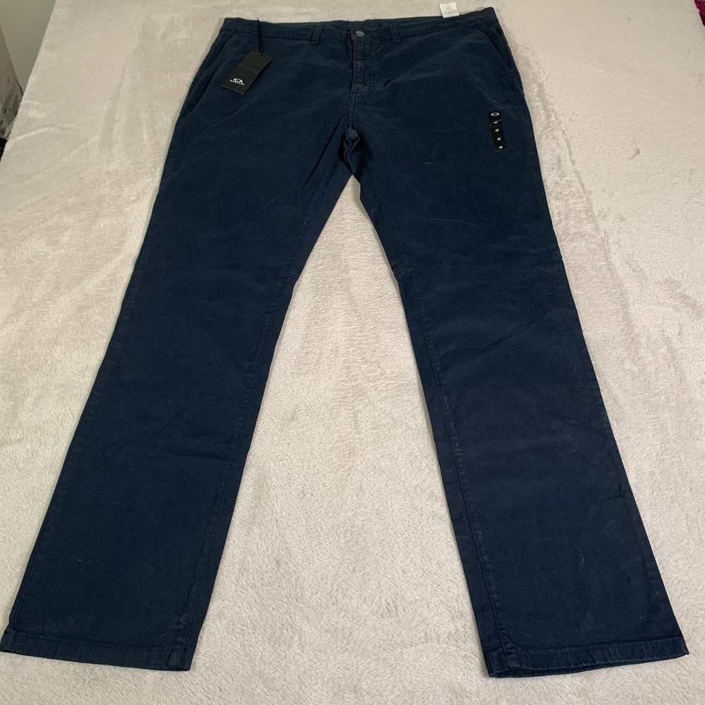 Oakley Pants Mens 40x33 Blue Chino Stretch Straight Leg Made In Italy Casual